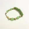 Chic Green Aventurine and Pearl Bracelet with Crystal Embellishments