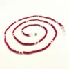 Chic Red and White Beaded Eyeglass Chain