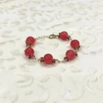 Red Bead Gold-Accent Bracelet