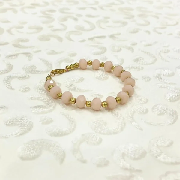 Rose Quartz and Gold Bead Bracelet