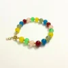 Vibrant Multi-Colored Bead Bracelet with Gold-Tone Clasp