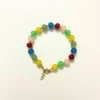 Vibrant Multi-Colored Bead Bracelet with Gold-Tone Clasp